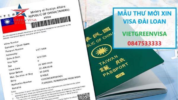 mẫu thư mời và đơn bảo lãnh xin visa Đài Loan