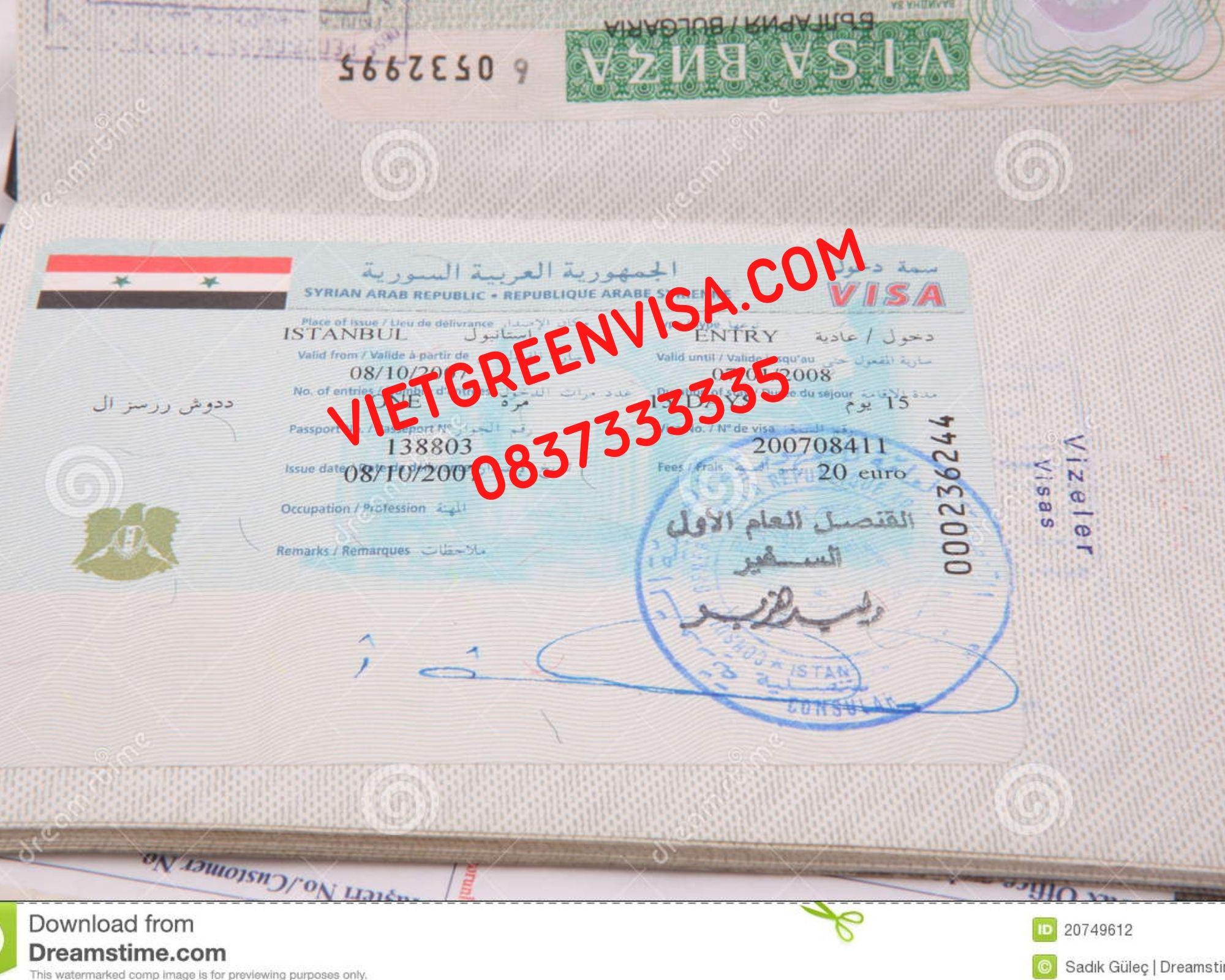 Visa thuyền viên đi Syria, Làm Visa Syriai diện thuyền viên