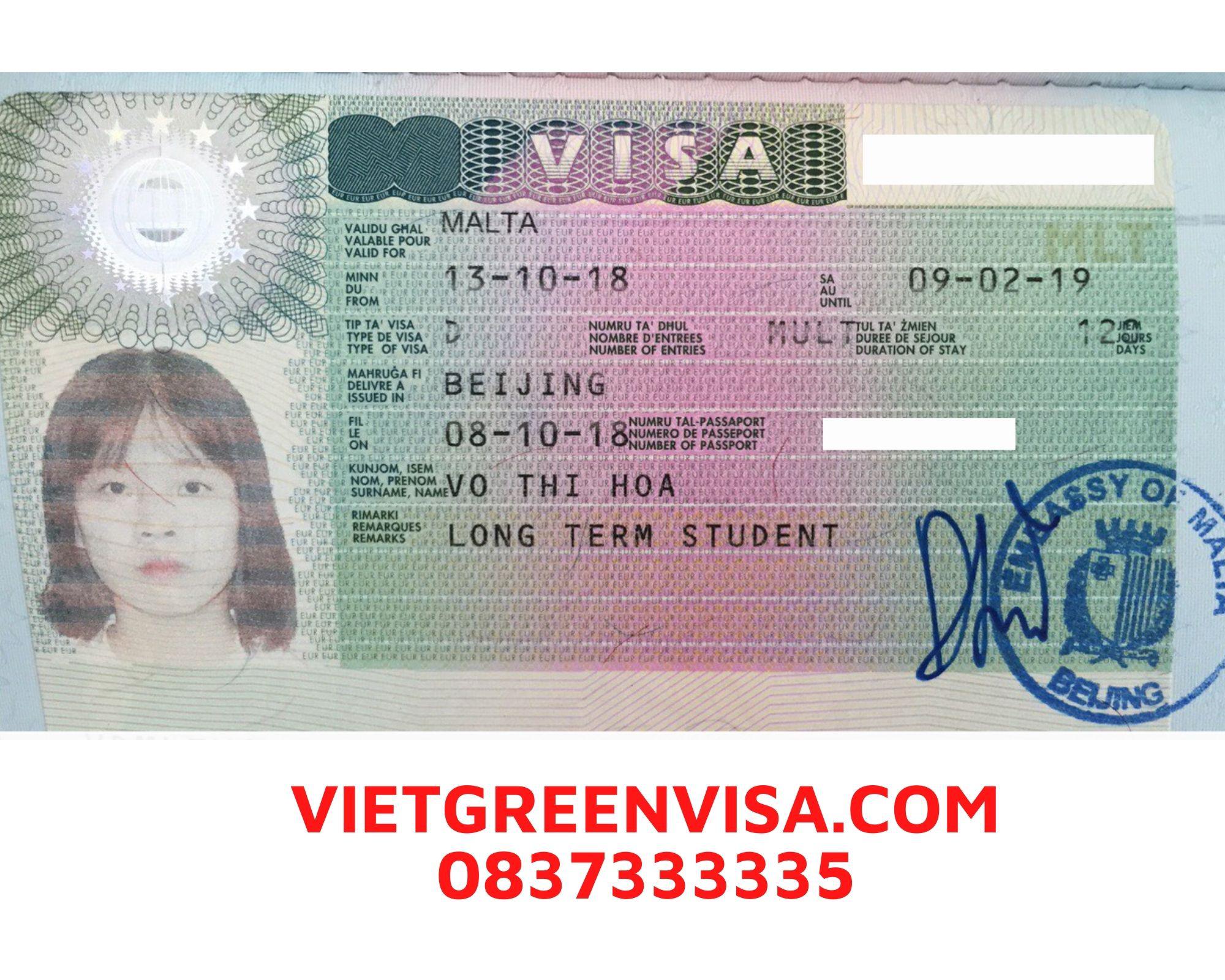 Dịch thuật công chứng hồ sơ visa du lịch, du học Malta 