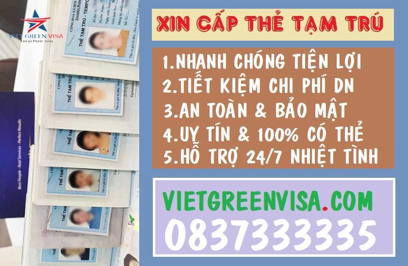 Dịch vụ làm thẻ tạm trú cho người nước ngoài tại Hà Nội