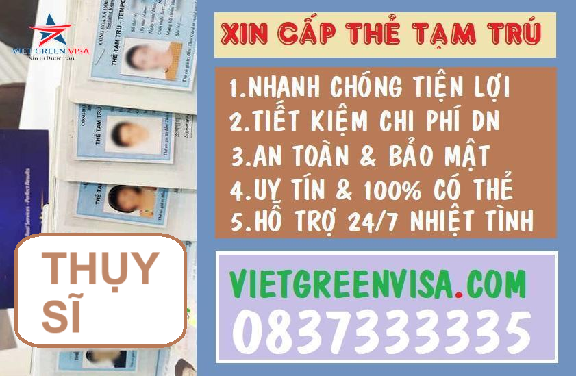 Dịch vụ làm thẻ tạm trú cho người Thụy Sĩ ở Việt Nam