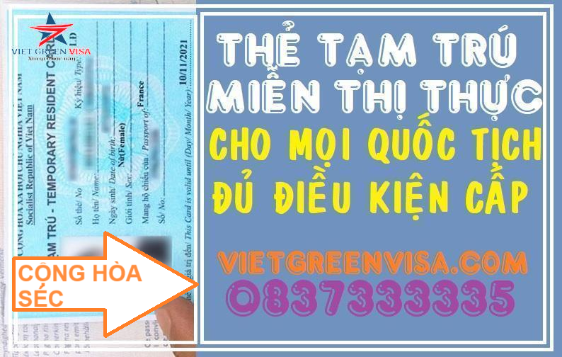 Dịch vụ làm thẻ tạm trú cho người Cộng Hòa Séc tại Việt Nam