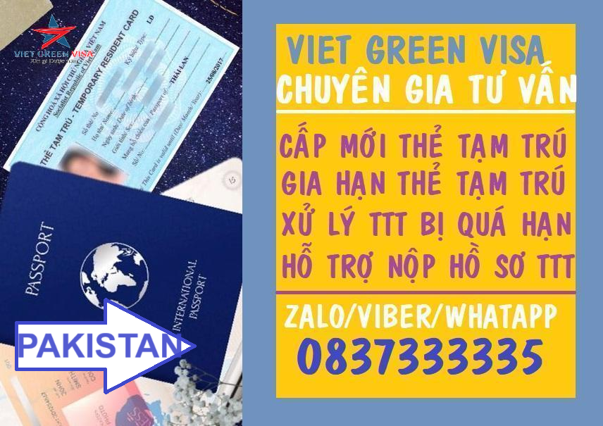 Dịch vụ làm thẻ tạm trú cho người Pakistan ở Việt Nam