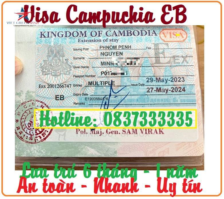 Dịch vụ xin visa Eb Campuchia 6 tháng nhiều lần tại Hồ Chí Minh Hà Nội