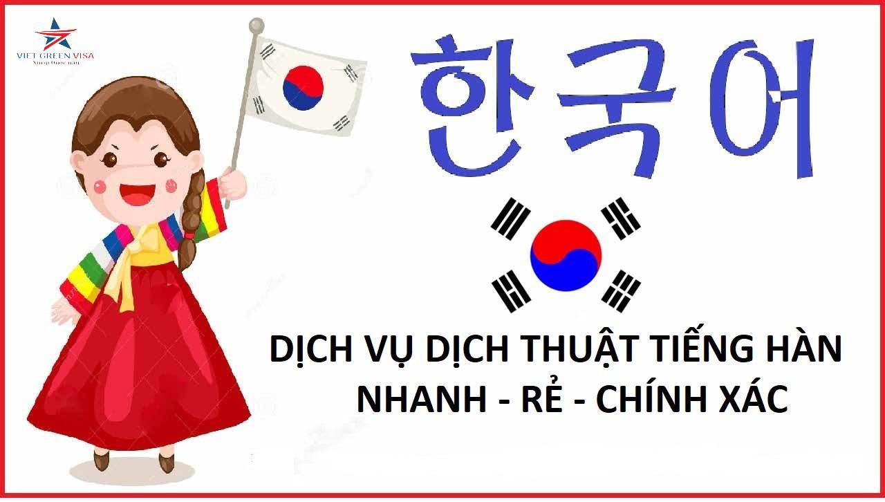 Bảng giá Dịch thuật Công chứng Tiếng Hàn