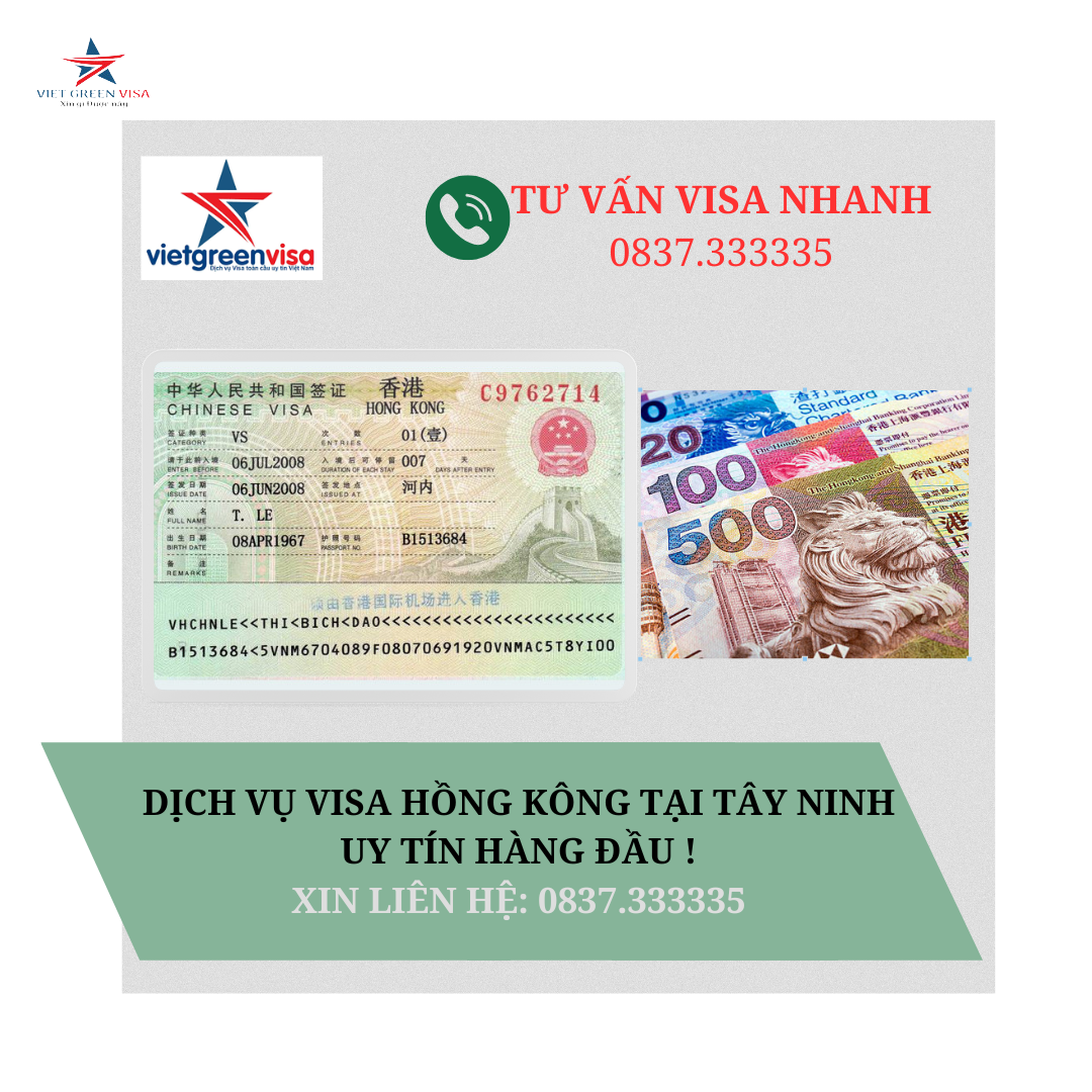 Dịch vụ làm visa Hong Kong tại Tây Ninh uy tín hàng đầu