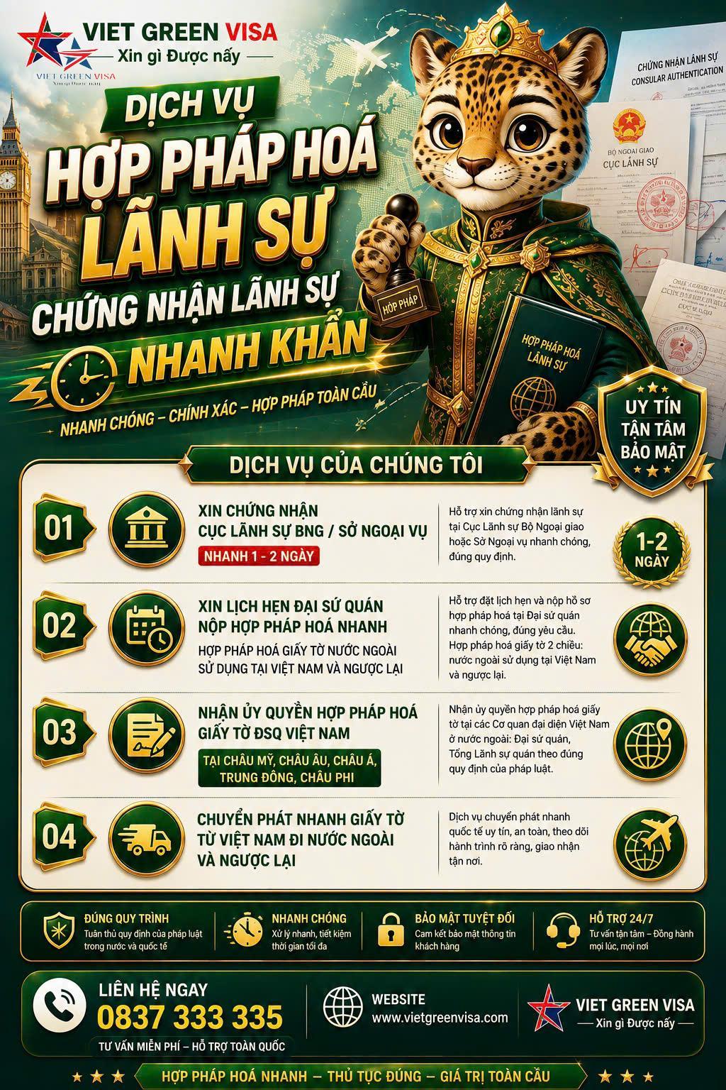 Dịch Vụ Hợp Pháp Hóa Lãnh Sự Nhanh, Trọn Gói | Viet Green Visa