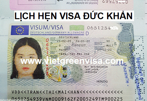 Đặt lịch hẹn phỏng vấn visa Đức