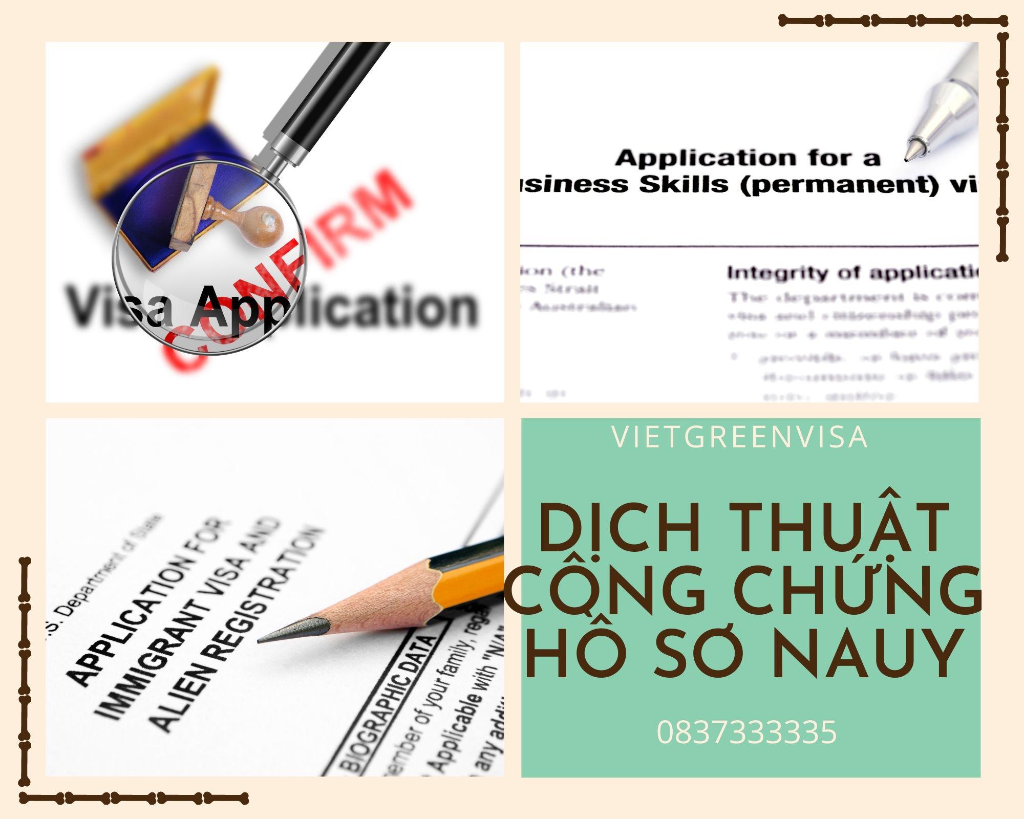Dịch thuật công chứng hồ sơ visa Nauy nhanh rẻ
