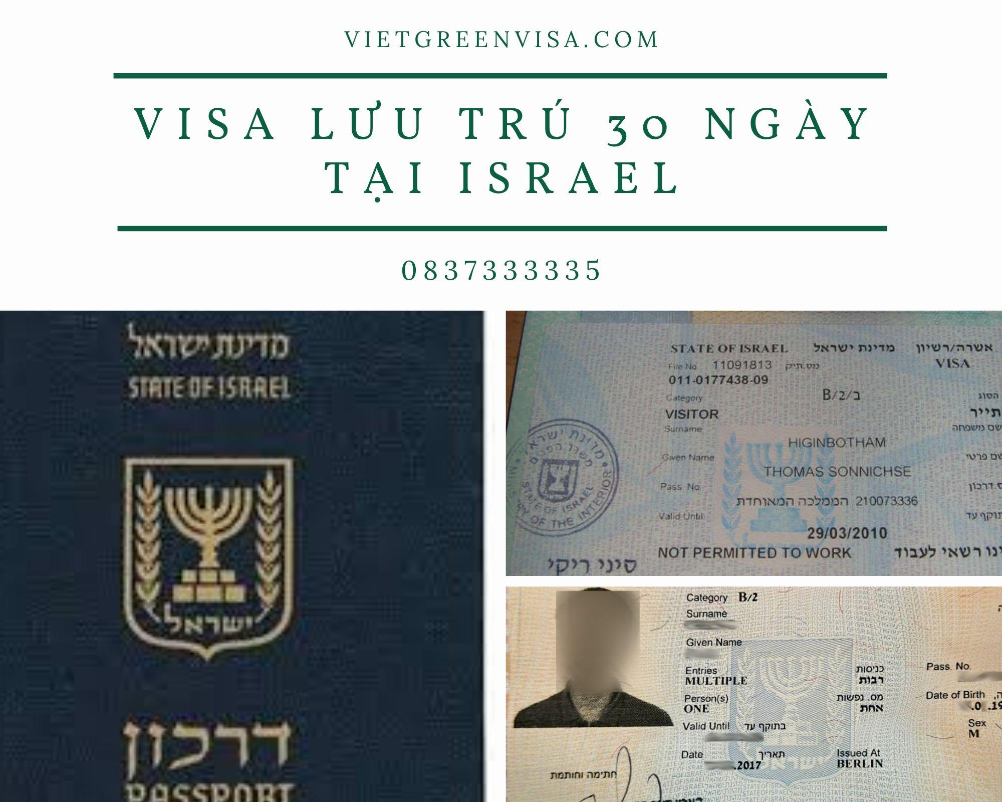 Dịch  vụ visa Israel lưu trú 30 ngày tại Hà Nội, Hồ Chí Minh