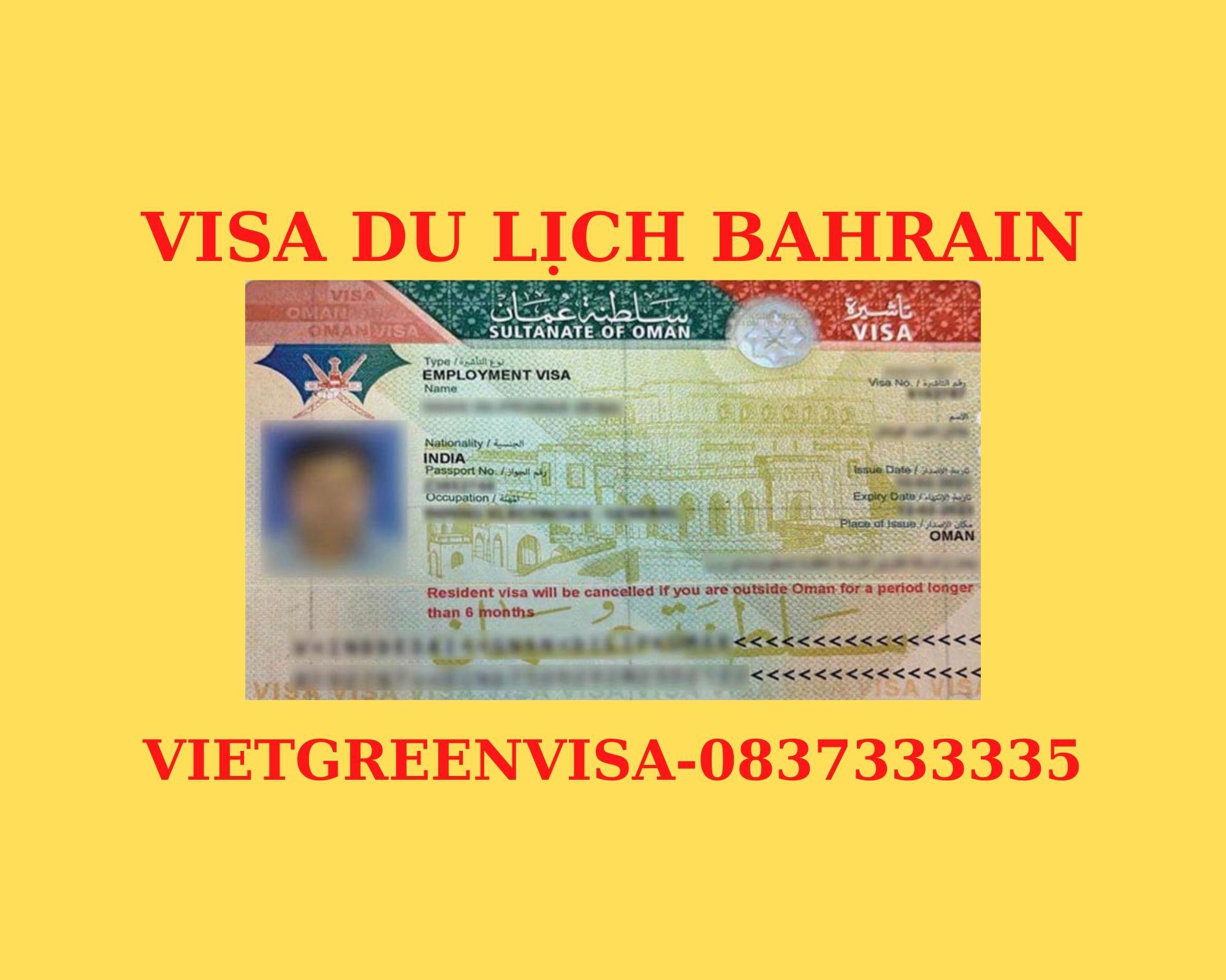 Dịch vụ làm visa du lịch Bahrain 14 ngày - bao đậu