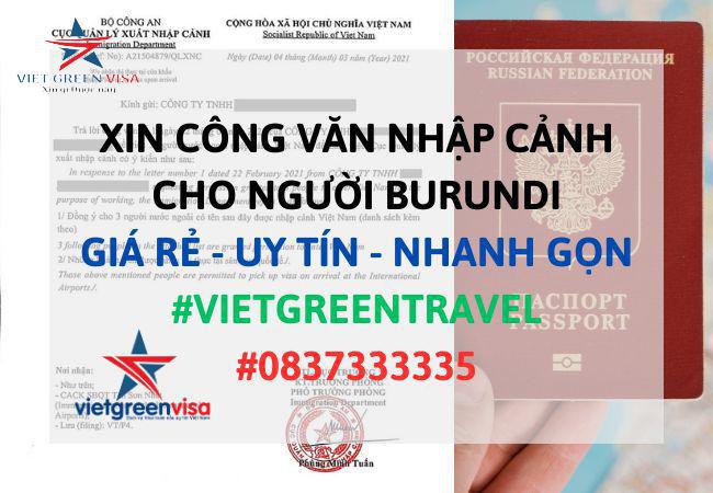 Dịch vụ xin công văn nhập cảnh Việt Nam cho người Burundi