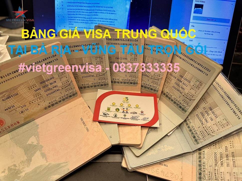  Dịch vụ xin visa Trung Quốc tại Bà Rịa - Vũng Tàu nhanh chóng