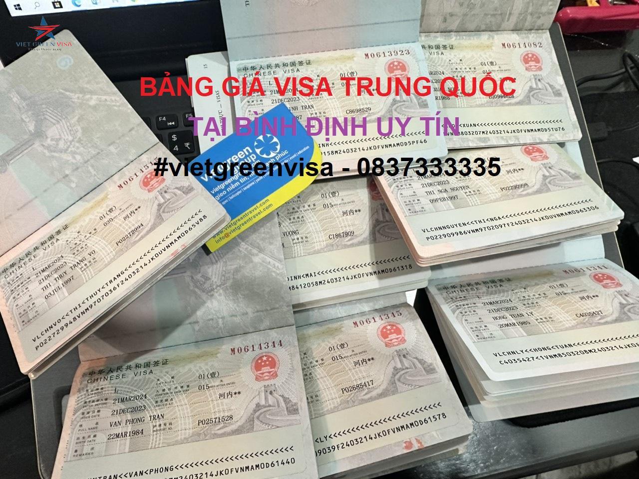Dịch vụ xin visa Trung Quốc tại Bình Định uy tín