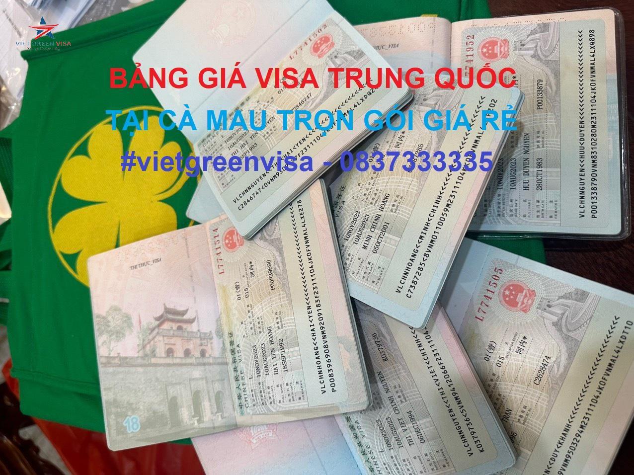 Dịch vụ xin visa Trung Quốc tại Cà Mau trọn gói