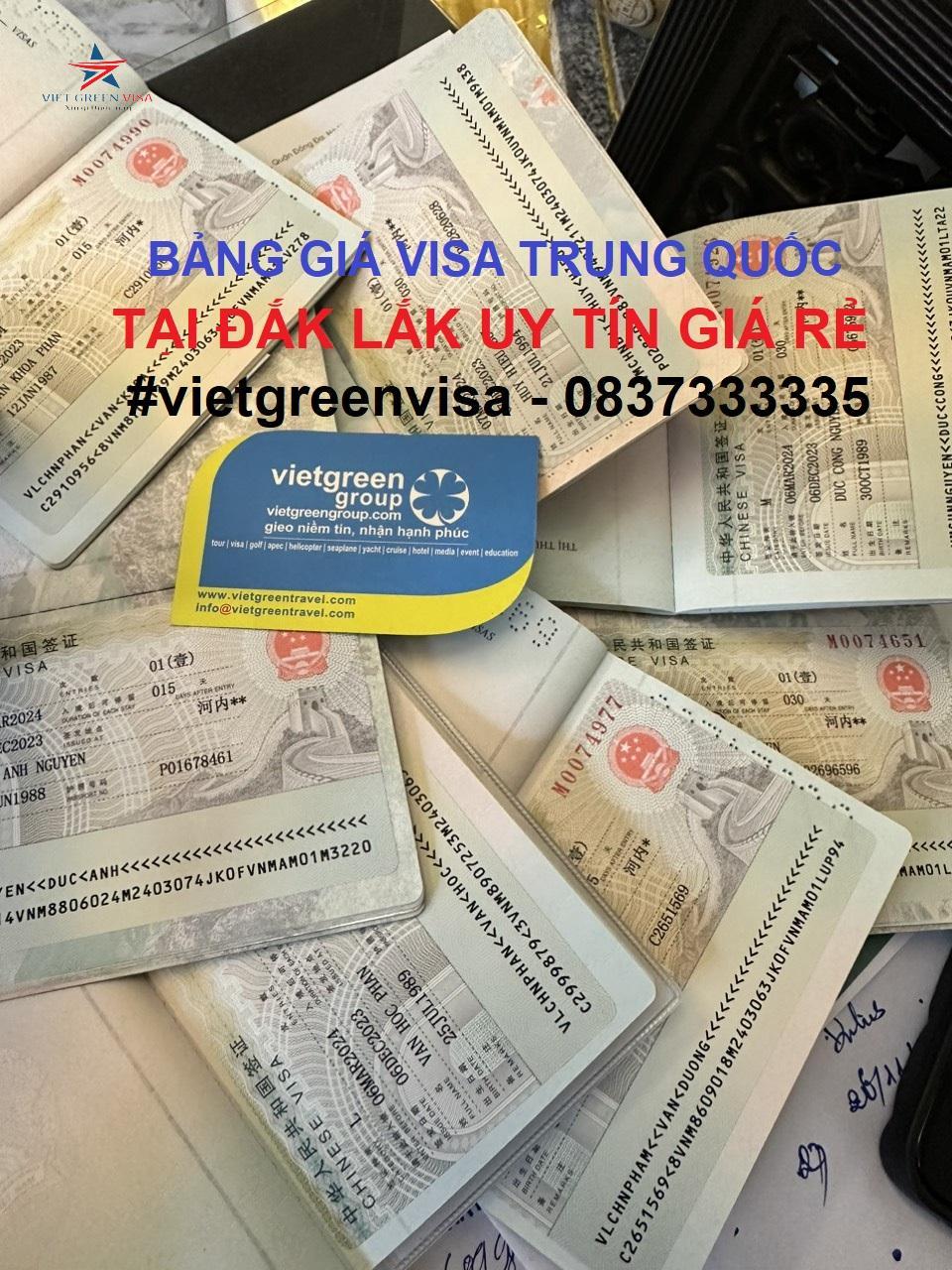 Dịch vụ xin visa Trung Quốc tại Đắk Lắk uy tín giá rẻ