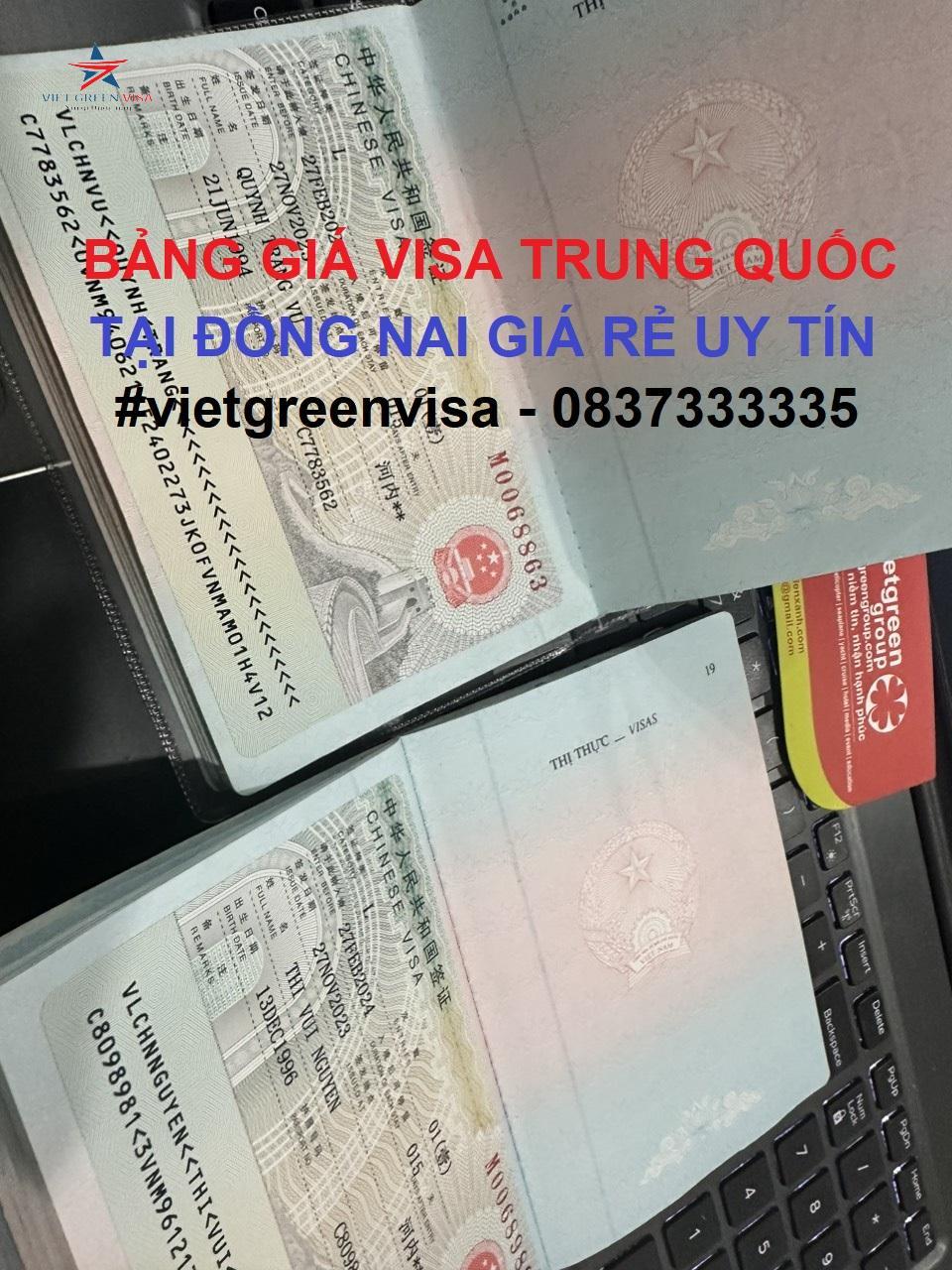 Dịch vụ xin visa Trung Quốc tại Đồng Nai giá rẻ