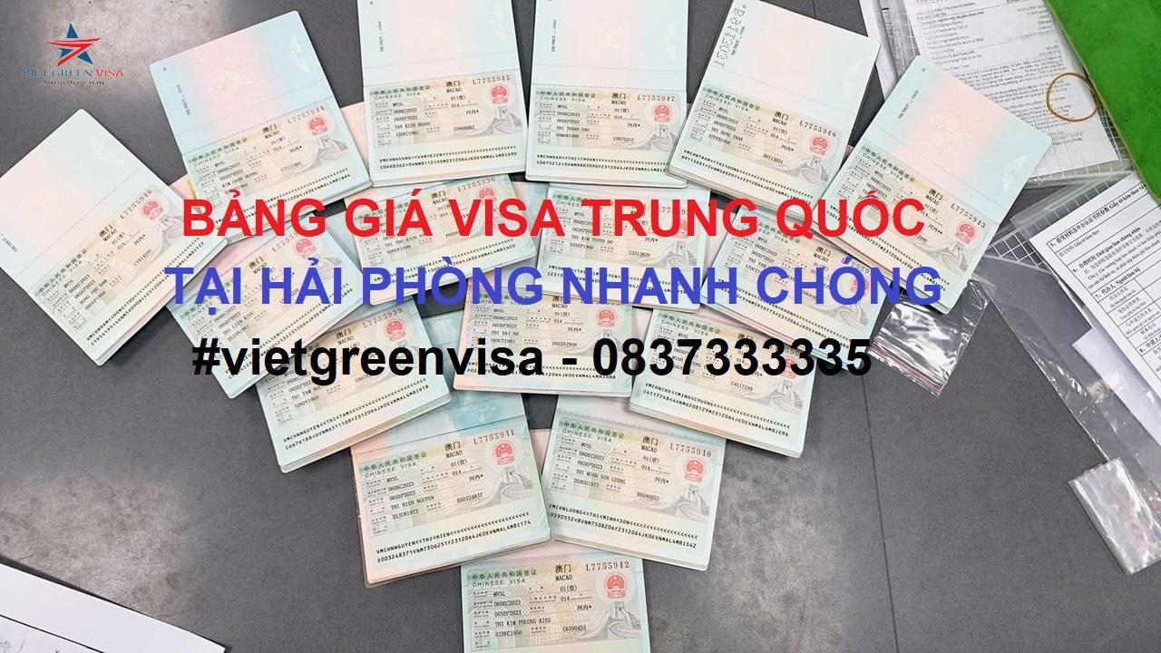 Dịch vụ xin visa Trung Quốc tại Hải Phòng nhanh chóng giá rẻ