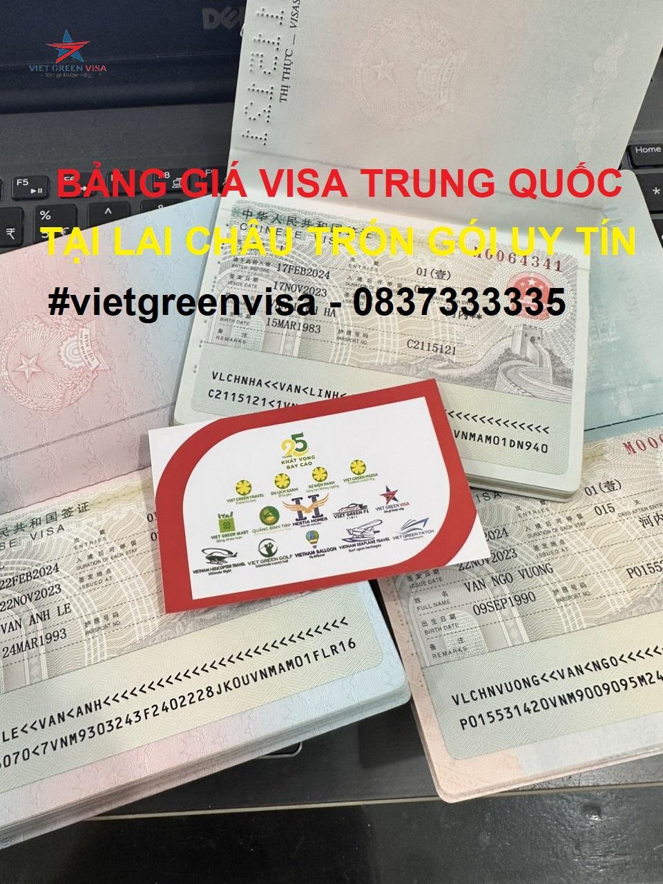 Dịch vụ xin visa Trung Quốc tại Lai Châu trọn gói
