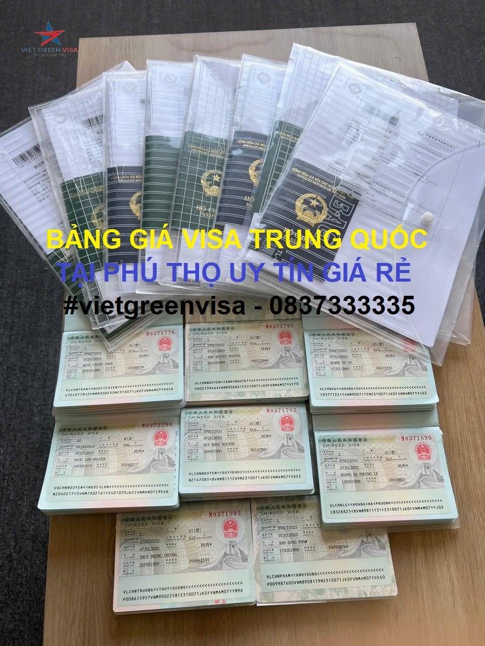 Dịch vụ xin visa Trung Quốc tại Phú Thọ trọn gói