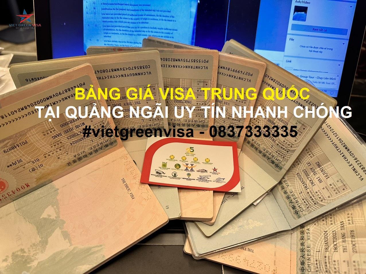 Dịch vụ xin visa Trung Quốc tại Quảng Ngãi uy tín nhanh chóng