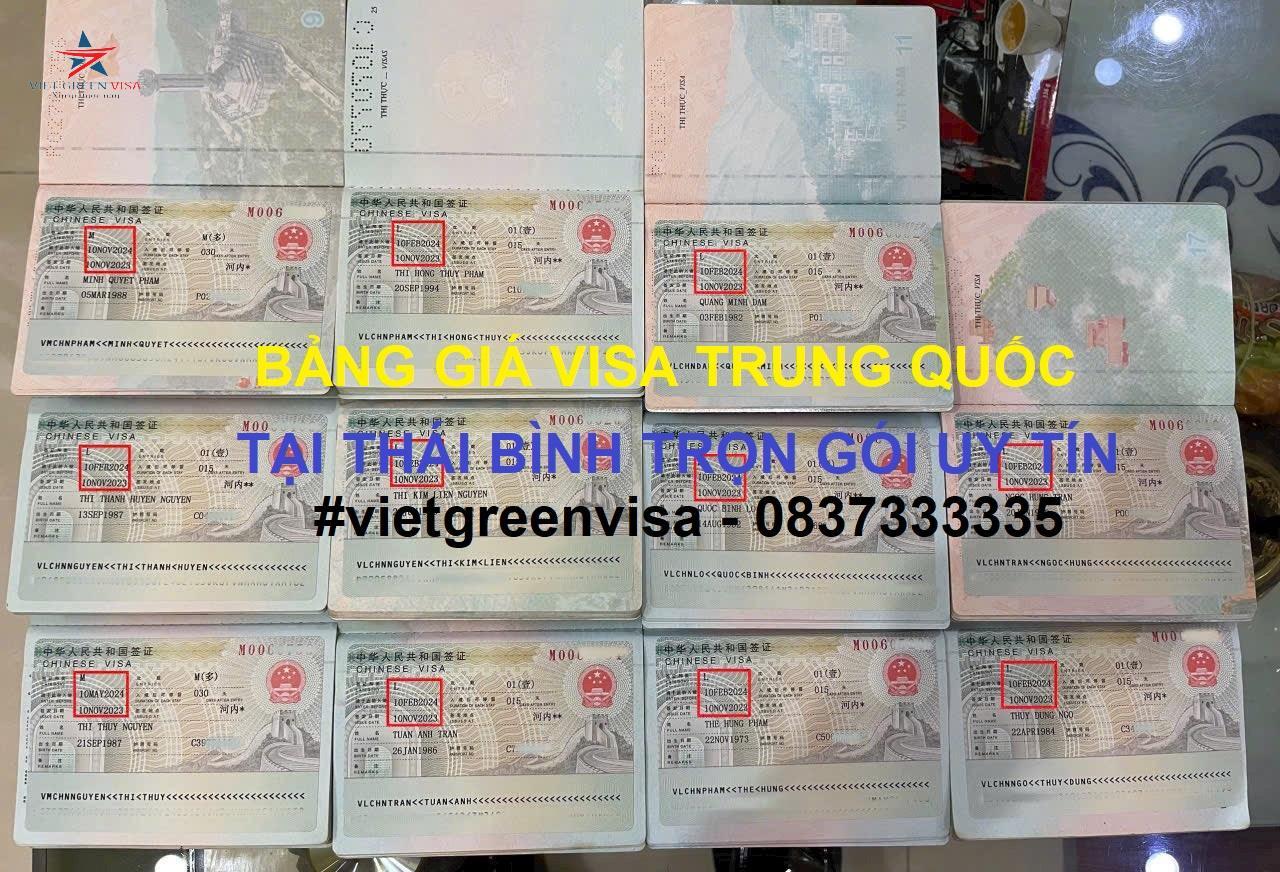 Dịch vụ xin visa Trung Quốc tại Thái Bình uy tín