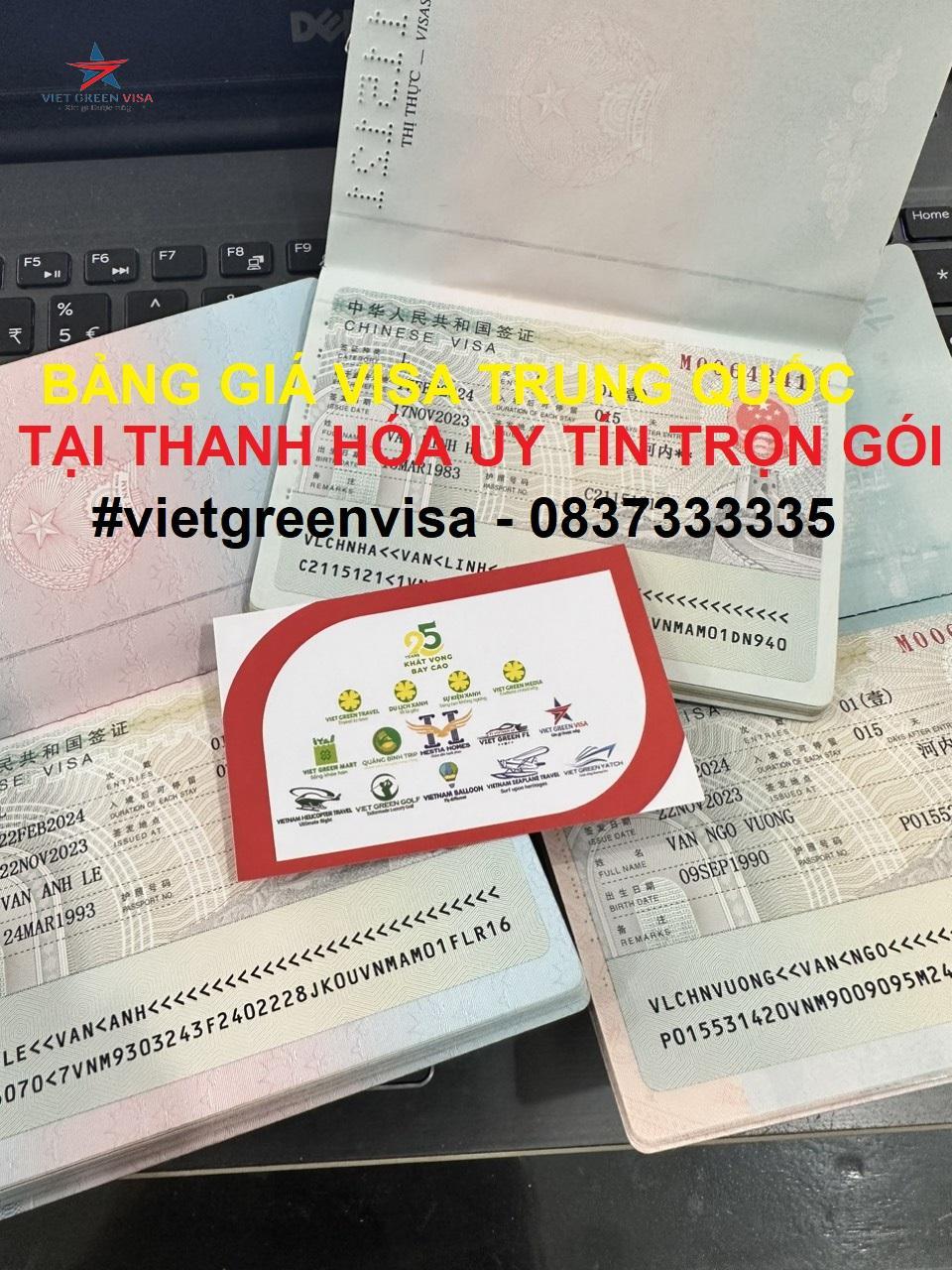 Dịch vụ xin visa Trung Quốc tại Thanh Hóa uy tín trọn gói