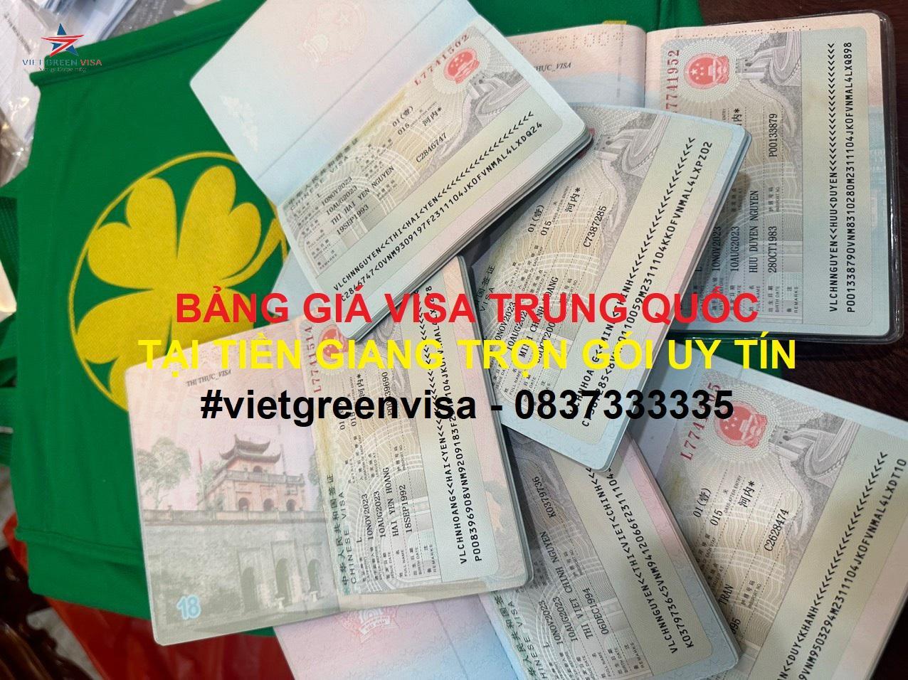 Dịch vụ xin visa Trung Quốc tại Tiền Giang trọn gói
