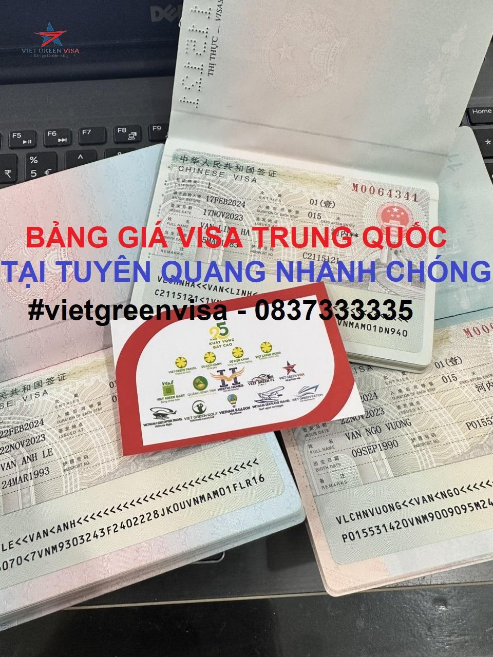 Dịch vụ xin visa Trung Quốc tại Tuyên Quang nhanh nhất