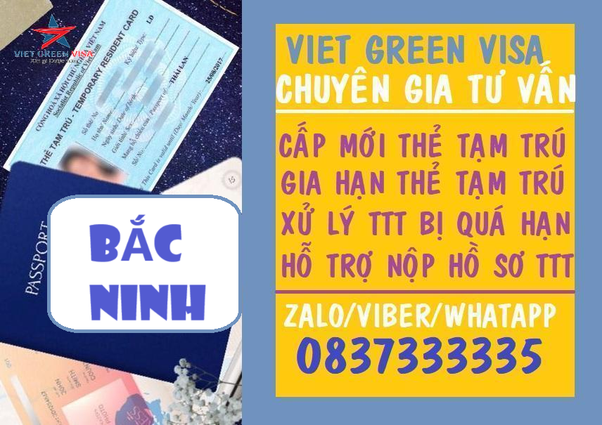 Dịch vụ làm thẻ tạm trú cho ngước nước ngoài tại Bắc Ninh