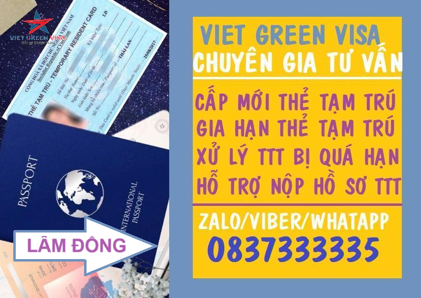Dịch vụ làm thẻ tạm trú cho người nước ngoài tại Lâm Đồng