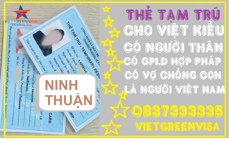 Dịch vụ làm thẻ tạm trú cho người nước ngoài tại Ninh Thuận