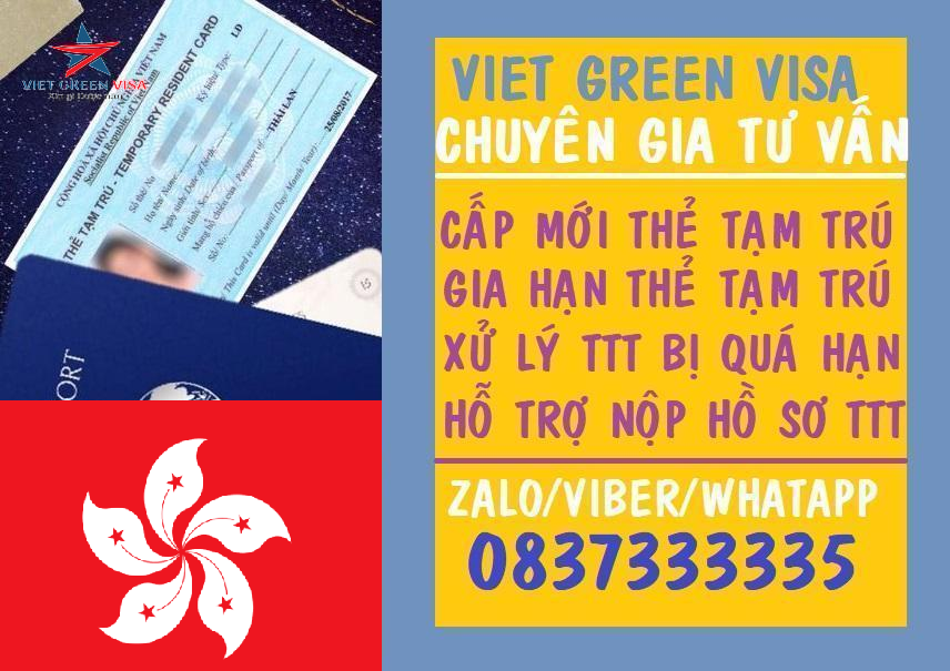 Dịch vụ làm thẻ tạm trú cho người Hong Kong tại Việt Nam