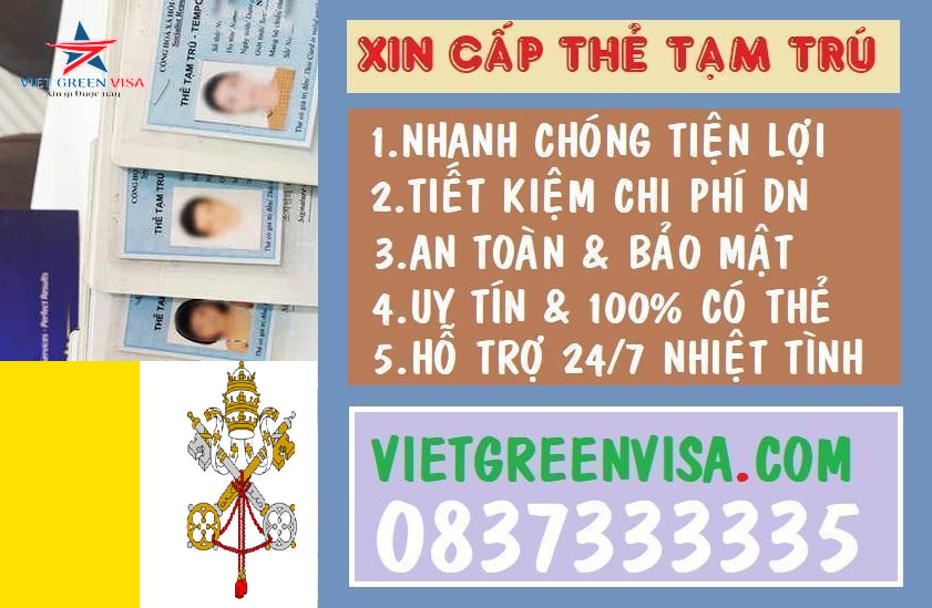 Dịch vụ làm thẻ tạm trú cho người Vatican tại Việt Nam
