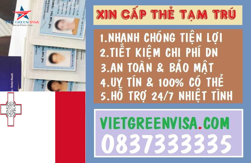 Dịch vụ làm thẻ tạm trú cho người Malta tại Việt Nam