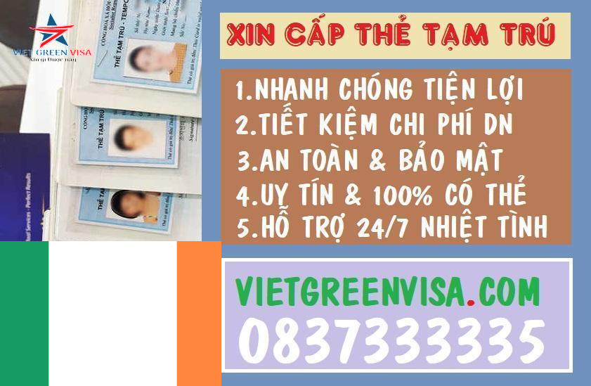 Dịch vụ làm thẻ tạm trú cho người Ireland ở Việt Nam