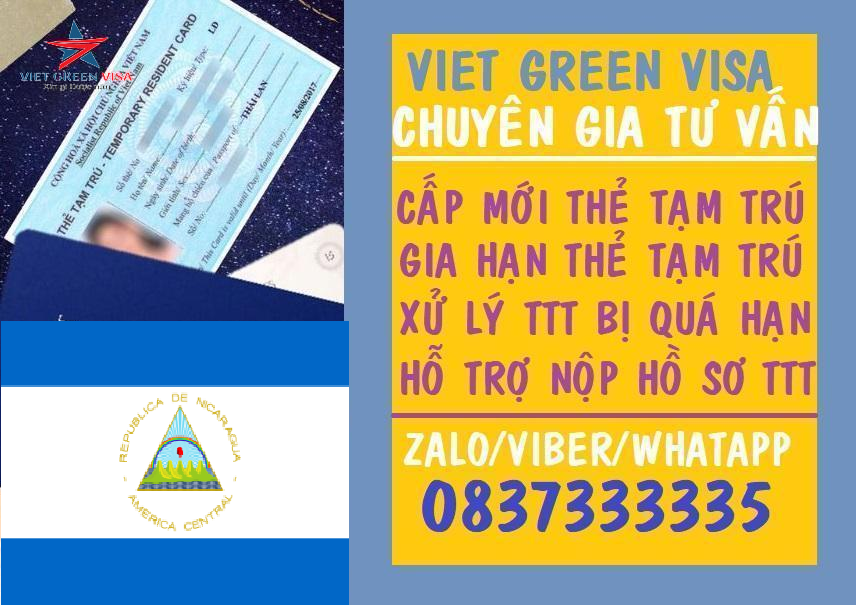 Dịch vụ làm thẻ tạm trú cho người Nicaragua tại Việt Nam
