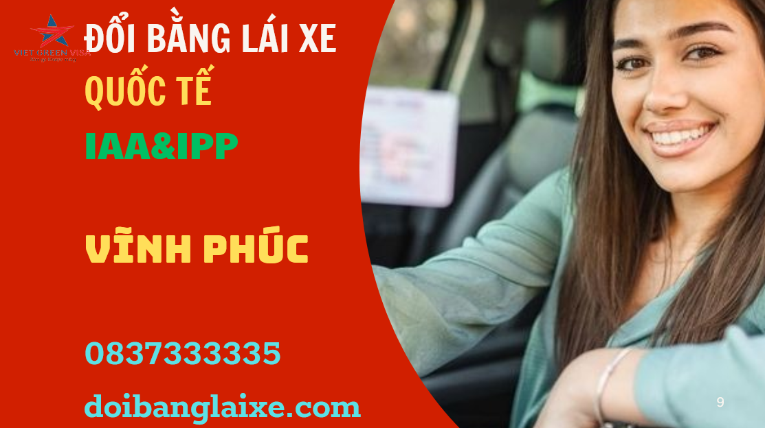 Dịch vụ đổi bằng lái xe quốc tế tại Vĩnh Phúc