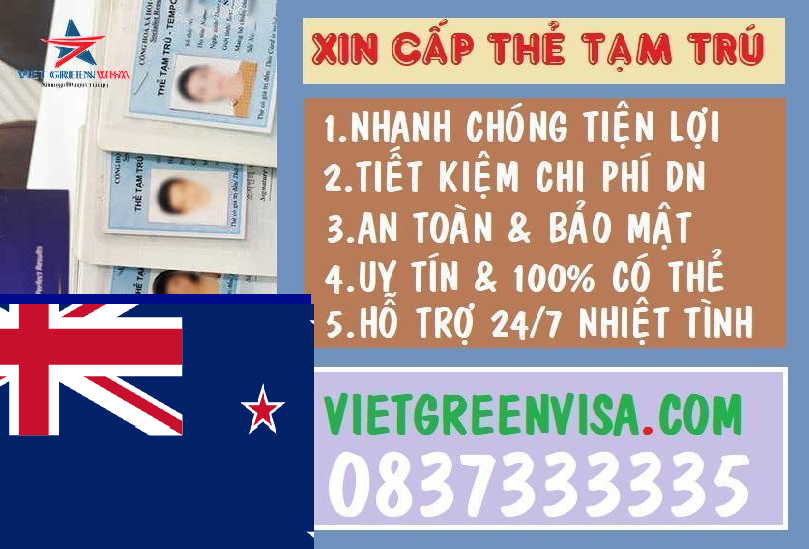 Làm thẻ tạm trú cho người New Zealand tại Việt Nam