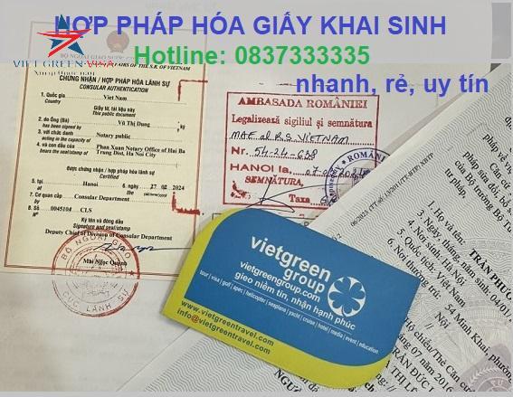 Hợp pháp hoá lãnh sự giấy khai sinh