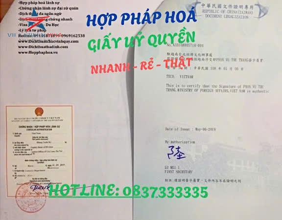 Hợp pháp hóa lãnh sự giấy ủy quyền