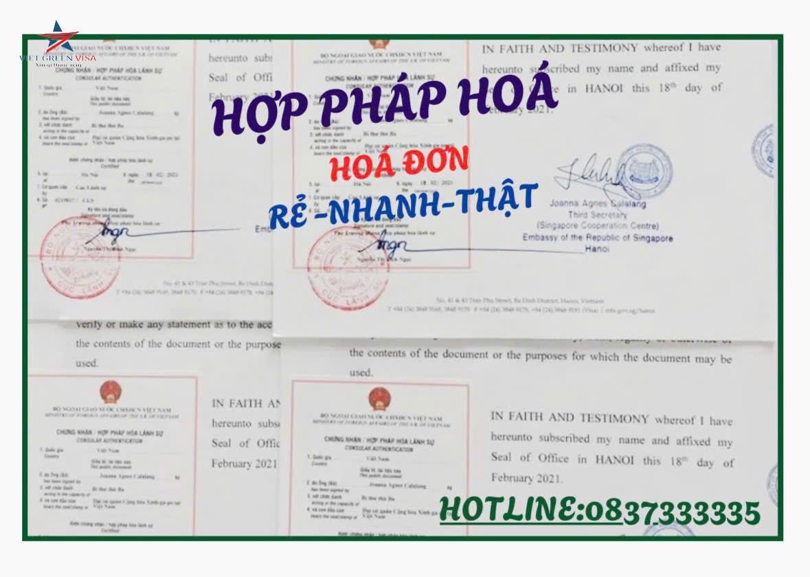 Hợp pháp hóa lãnh sự hóa đơn