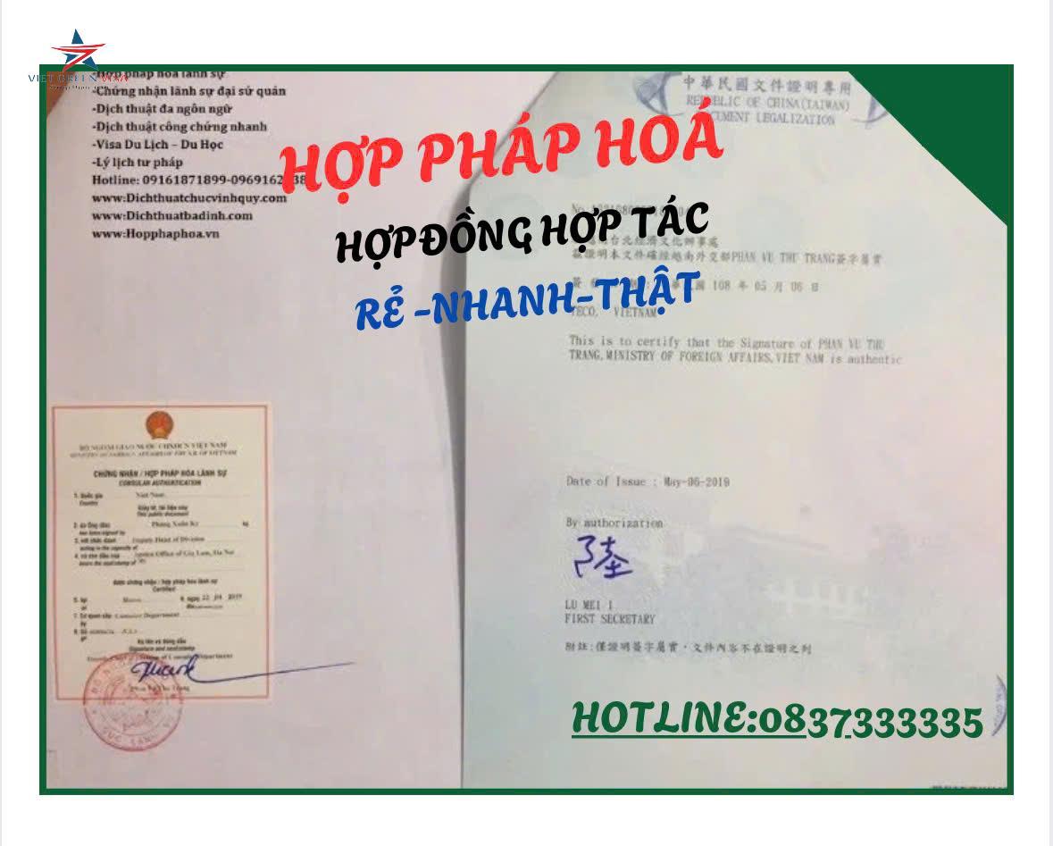 Hợp pháp hóa lãnh sự hợp đồng hợp tác 