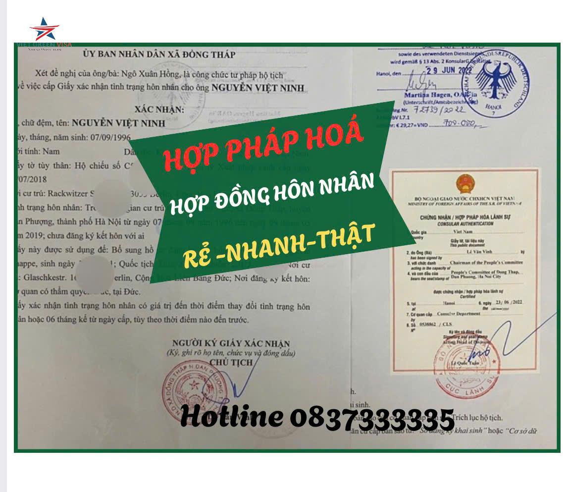 Hợp pháp hóa lãnh sự hợp đồng hôn nhân 