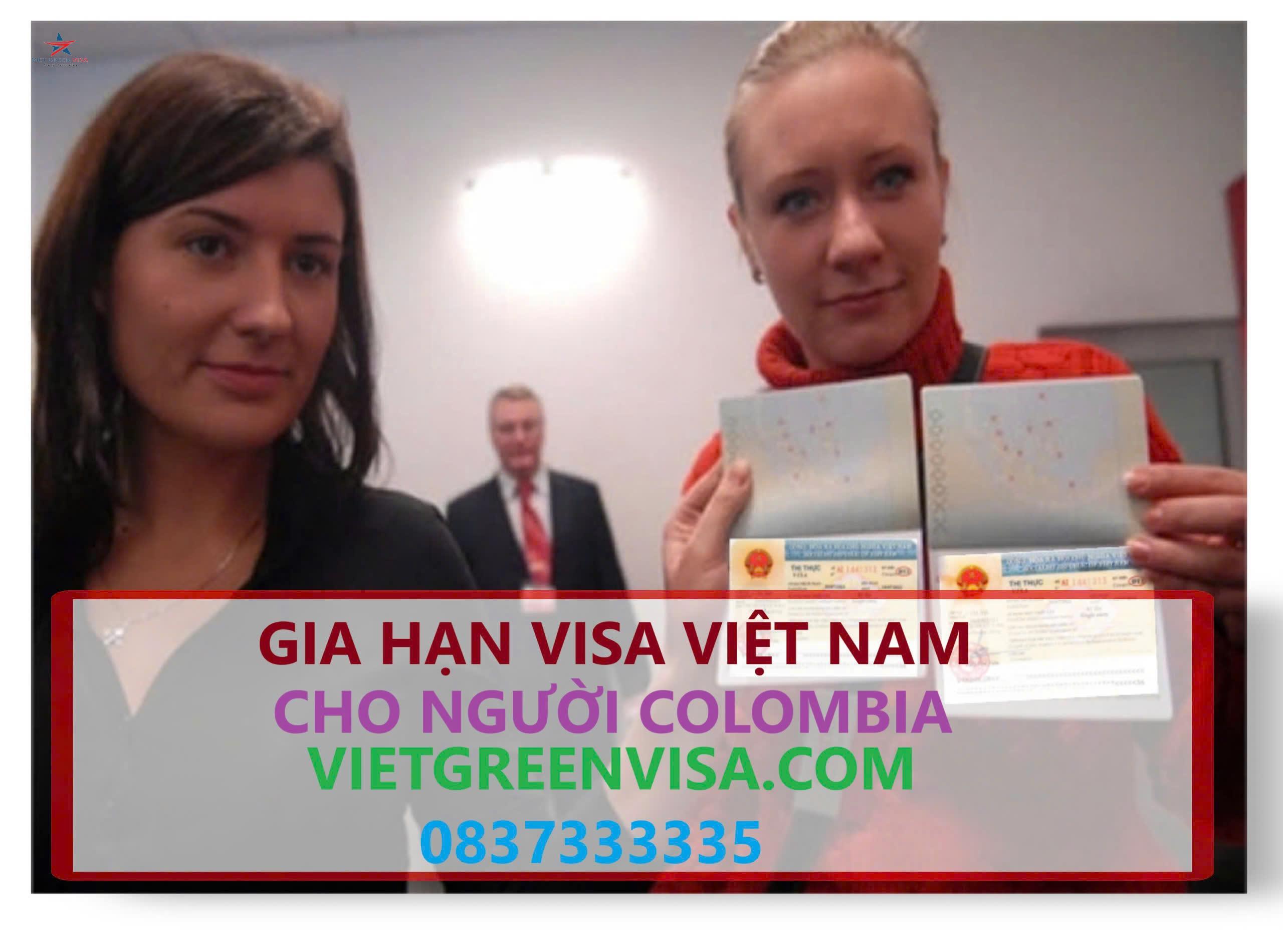 Gia hạn visa Việt Nam cho người Colombia