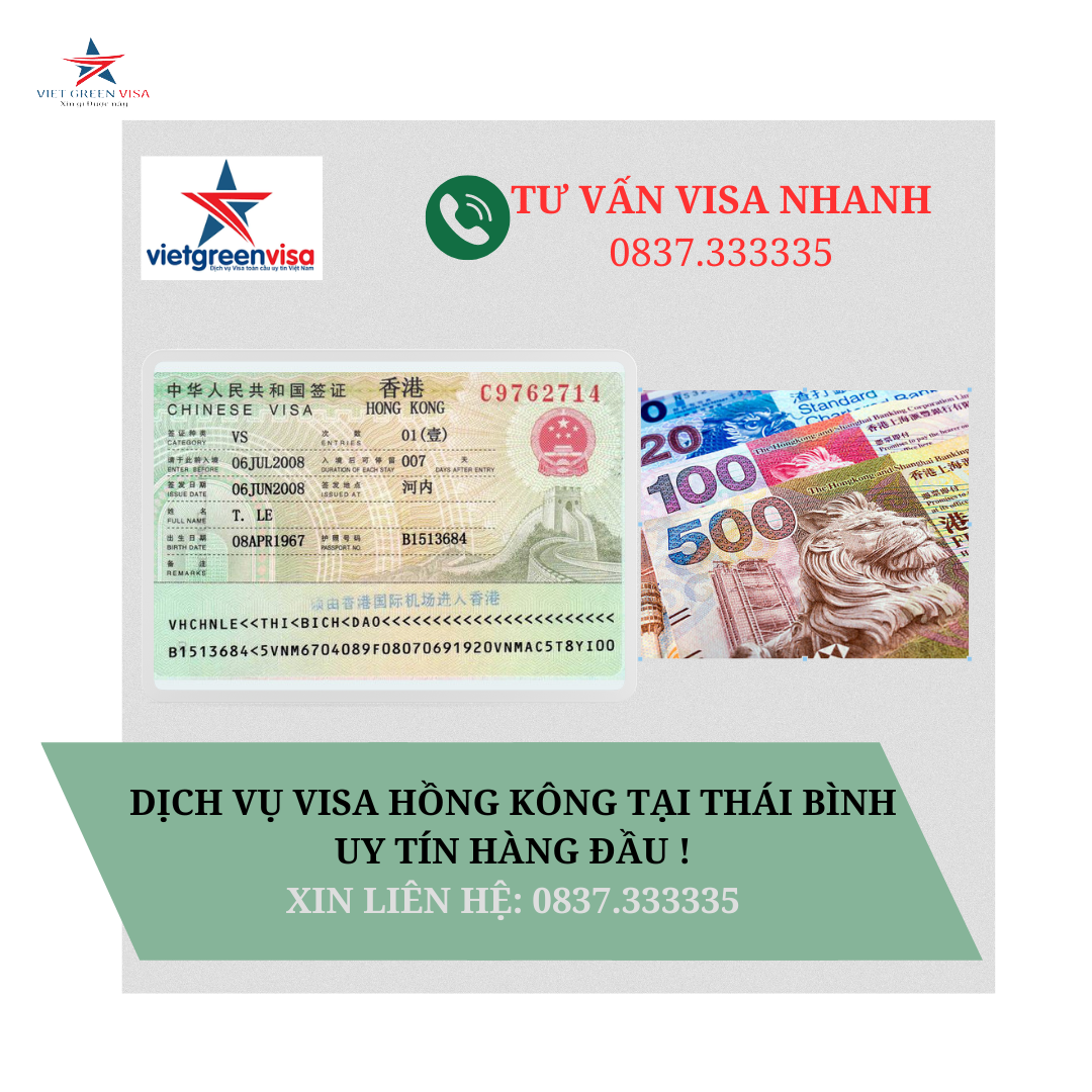 Dịch vụ làm visa Hong Kong tại Thái Bình chất lượng